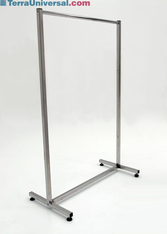 Garment Rack; Free Standing Single Rack, 304 SS, Cylindrical Tube, 48 ...