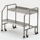 Mobile Step Ladder; BioSafe® Round Tube, Fully Welded, 2 Steps, 304 or 316 SS, 30