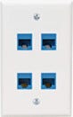 Wall Plate; Ethernet, 4-Port