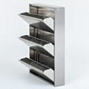 Shoe Storage Cabinet; Wall Mount, 316L Stainless Steel, 31.5