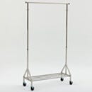 Garment Rack; Adjustable Free Standing Single Rack, 304 or 316 SS, Cylindrical Tube, 64