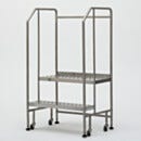 Mobile Step Ladder; BioSafe® Round Tube, Fully Welded, 2 Steps, 304 or 316 SS, 30