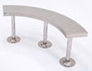 BioSafe® Gowning Bench; 304 Stainless Steel, Solid Top, Curved, 48