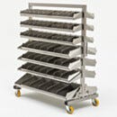 Mobile Storage Rack; Bins, 304 or 316L SS, 50