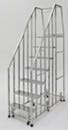 Mobile Step Ladder; Diamond Plated, Non-Continuous Welded, 7 Steps, 304 or 316 SS, 26