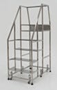 Mobile Step Ladder; Diamond Plated, Non-Continuous Welded, 5 Steps, 304 or 316 SS, 30