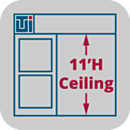 ValuLine® Cleanroom Height Adjustment, 11'H, Hardwall, Clear Acrylic Panels
