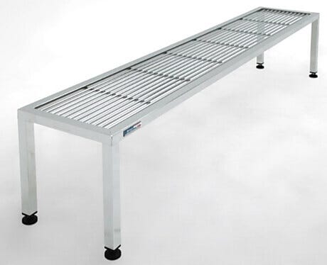 BioSafe® Free-Standing Clean Room Gowning Benches, Square Frame, Rod Top