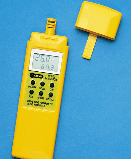 Psychrometer; Digital, Handheld, AAA Batteries