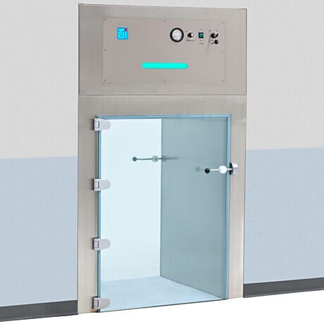 Smart® BioSafe® CleanMount® Pass-Throughs with Recirculating HEPA/ULPA Filtration and Frameless Glass Doors