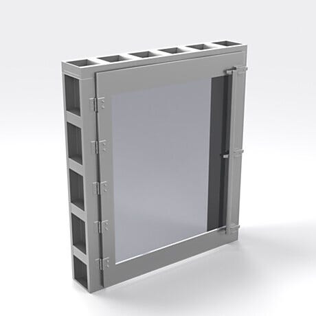 Pass-Through; Convenience Window, Wall Mount, Single Swing Door, Leak-Rated, 8