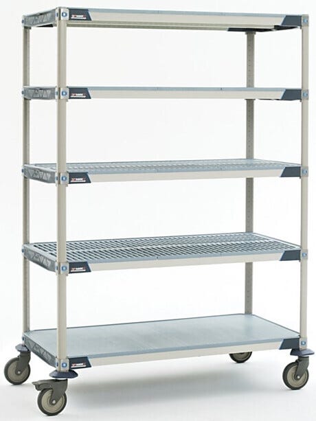 MetroMax iQ Mobile Shelving with Open Bottom Shelf by InterMetro