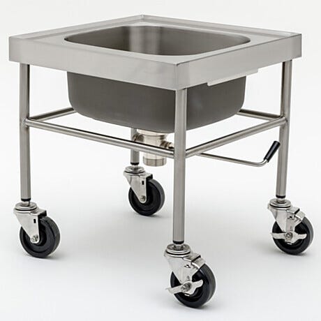 Mobile Soak Sink; Heavy Duty with Marine Edge, 304 or 316 SS