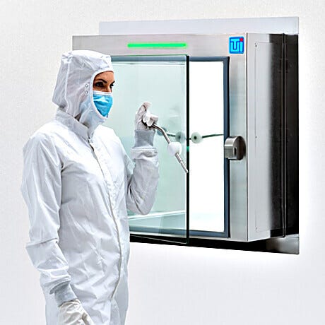 Smart® BioSafe® CleanMount® Pass-Through Chambers with Frameless Glass Doors