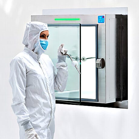 Smart® BioSafe® CleanMount® Pass-Through Chambers with Frameless Glass Doors