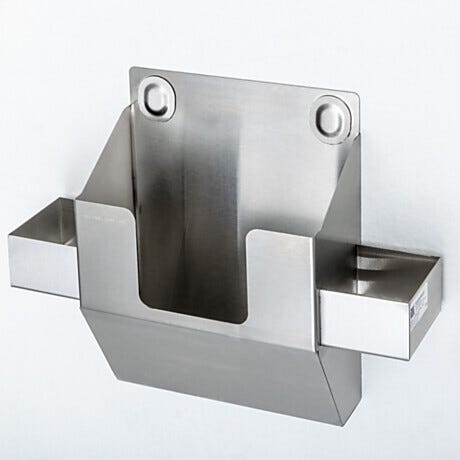 Wall-Mounted Stainless Steel Holders for Bottles and Wipes
