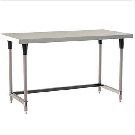 Standard 304 Stainless Steel TableWorx Workstations with Metroseal Legs and 3-Sided Frame by Metro