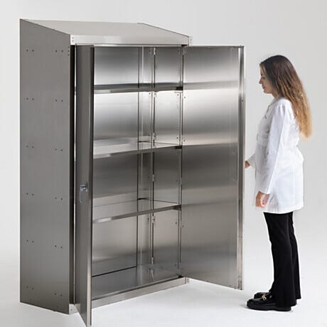 ValuLine® Cleanroom Storage Cabinet; 304 SS, Double Doors, 48