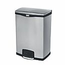 Waste Receptacle; Step-On, 304 Stainless Steel, 21.8