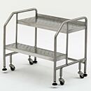 Mobile Step Ladder; BioSafe® Round Tube, Fully Welded, 2 Steps, 304 or 316 SS, 30