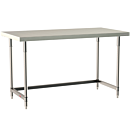 Mobile-Ready 316 Stainless Steel TableWorx Work Table with 304 Stainless Steel 3-Sided Frame, 30