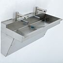 Wall-Mount Sink, BioSafe®, ADA Compliant, 2 Dyson Airblade Faucets, 304 or 316L SS, Stainless Steel Finish Faucets, 48