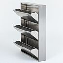 Shoe Storage Cabinet; Wall Mounted, 316L Stainless Steel, 31.5