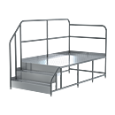 Cleanroom Access Platform; Diamond Plated, Left-Side Hand Rail, 3 Steps ...
