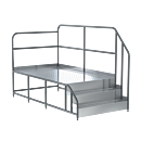 Cleanroom Access Platform; Diamond Plated, Right-Side Hand Rail, 3 ...