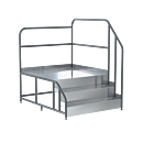 Cleanroom Access Platform; Diamond Plated, Right-Side Hand Rail, 3 ...