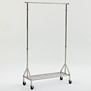 Garment Rack; Adjustable Free Standing Single Rack, 304 or 316 SS, Cylindrical Tube, 64