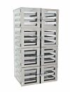 Desiccator; Static-Safe, Double Wide, Static-Dissipative PVC, 8 Chambers, 35.5