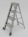 Folding Ladder; 3 Steps, Diamond Plated, Electropolished 304 or 316 SS, 19.5