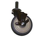 Metro MetroMax iQ Stem/Swivel Caster with Brake Chrome-Plated Steel and Polyurethane 5