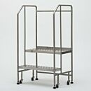 Mobile Step Ladder; BioSafe® Round Tube, Fully Welded, 2 Steps, 304 or 316 SS, 30