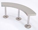 BioSafe® Gowning Bench; 304 Stainless Steel, SolidTop™, Curved, 48