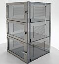 Desiccator; Adjust-A-Shelf™, NitroPlex™, Static Dissipative PVC, 3 Chambers, 24