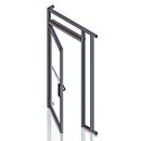 Door Assembly, ValuLine Cleanroom; Manual Single Outward Reverse Left Swing, Static-Dissipative PVC, 36