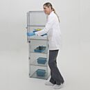 General Storage Cabinet; Static-Dissipative PVC, 5 Chambers, 2 Doors, 18