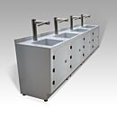 Hand Washer/Dryer; ValuLine®, Polypropylene, 4 Sinks, Dyson AirBlade®, 96