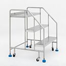 Mobile Work Platform; Round Tube, 3 Steps, 304 or 316 SS, 36