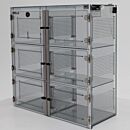 Desiccator; ValuLine® ES™, Static Dissipative PVC, 6 Chambers, 36.75