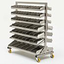 Mobile Storage Rack; Bins, Electropolished 304 Stainless Steel, 50