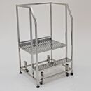 Mobile Step Ladder; Diamond Plated, Non-Continuous Welded, 2 Steps, 304 or 316 SS, 30