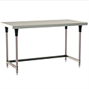 Mobile-Ready 304 Stainless Steel TableWorx Work Table, Metroseal Legs, Polymer Leg Mounts, 3-Sided Frame, 24