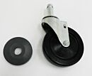 Caster; Stem/Swivel, Chrome-Plated Steel & Resilient Rubber, 200 lbs, 5