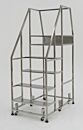 Mobile Step Ladder; Diamond Plated, Non-Continuous Welded, 5 Steps, 304 or 316 SS, 30