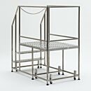 Mobile Work Platform; Diamond Plated, Non-Continuous Welded, 3 Steps, 304 or 316 SS, 36