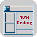 ValuLine™ Cleanroom Height Adjustment, 10'H, Hardwall, Static-Dissipative PVC Panels