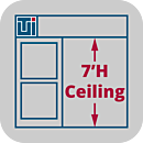 ValuLine™ Cleanroom Height Adjustment, 7'H, Hardwall, Clear Acrylic Panels
